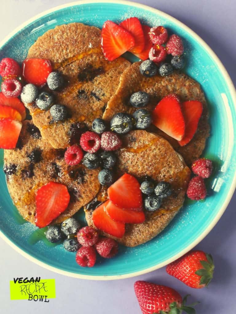 vegan blueberry pancake recipe photo