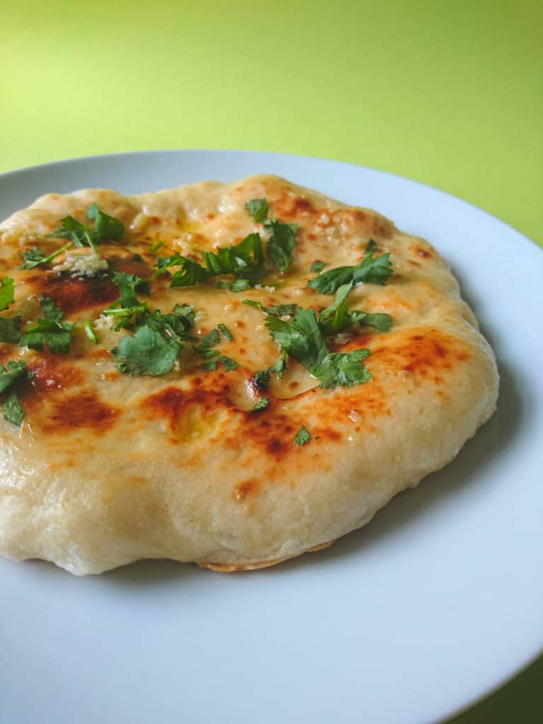 vegan garlic coriander naan bread